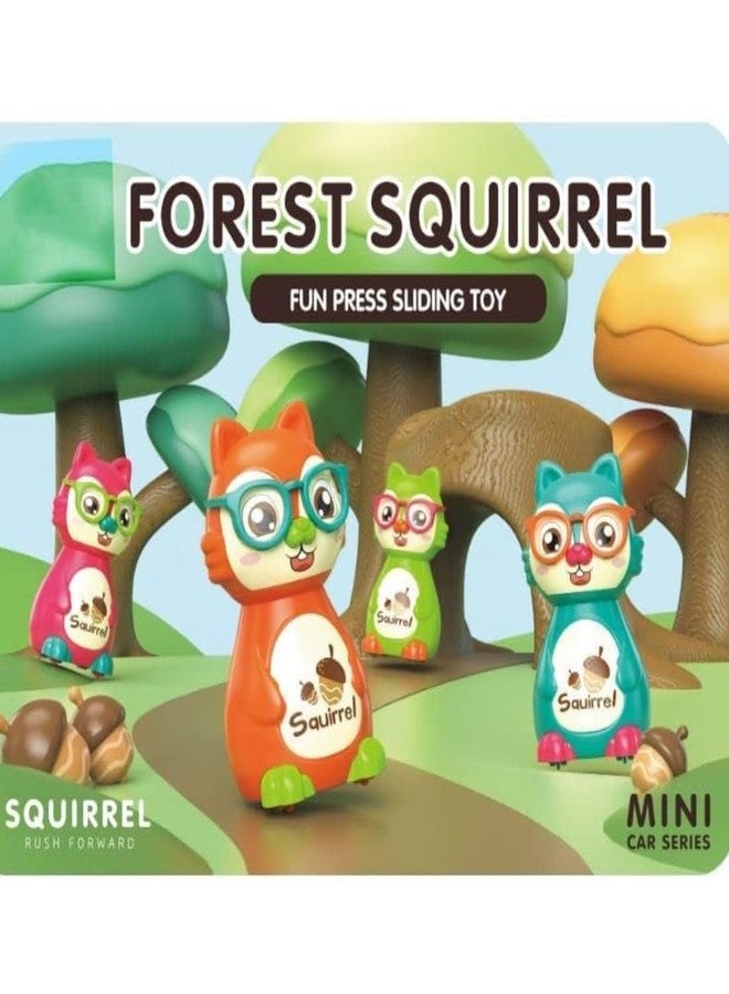 Munmoll Wind Up Infant Toddler Children Car Toy Funny Squirrel Animal Car Children Interactive Toys Car for Boys Cute Accessories Parent-Child Plastic Press(Forest Squirrel Pack of 1) - Image 4